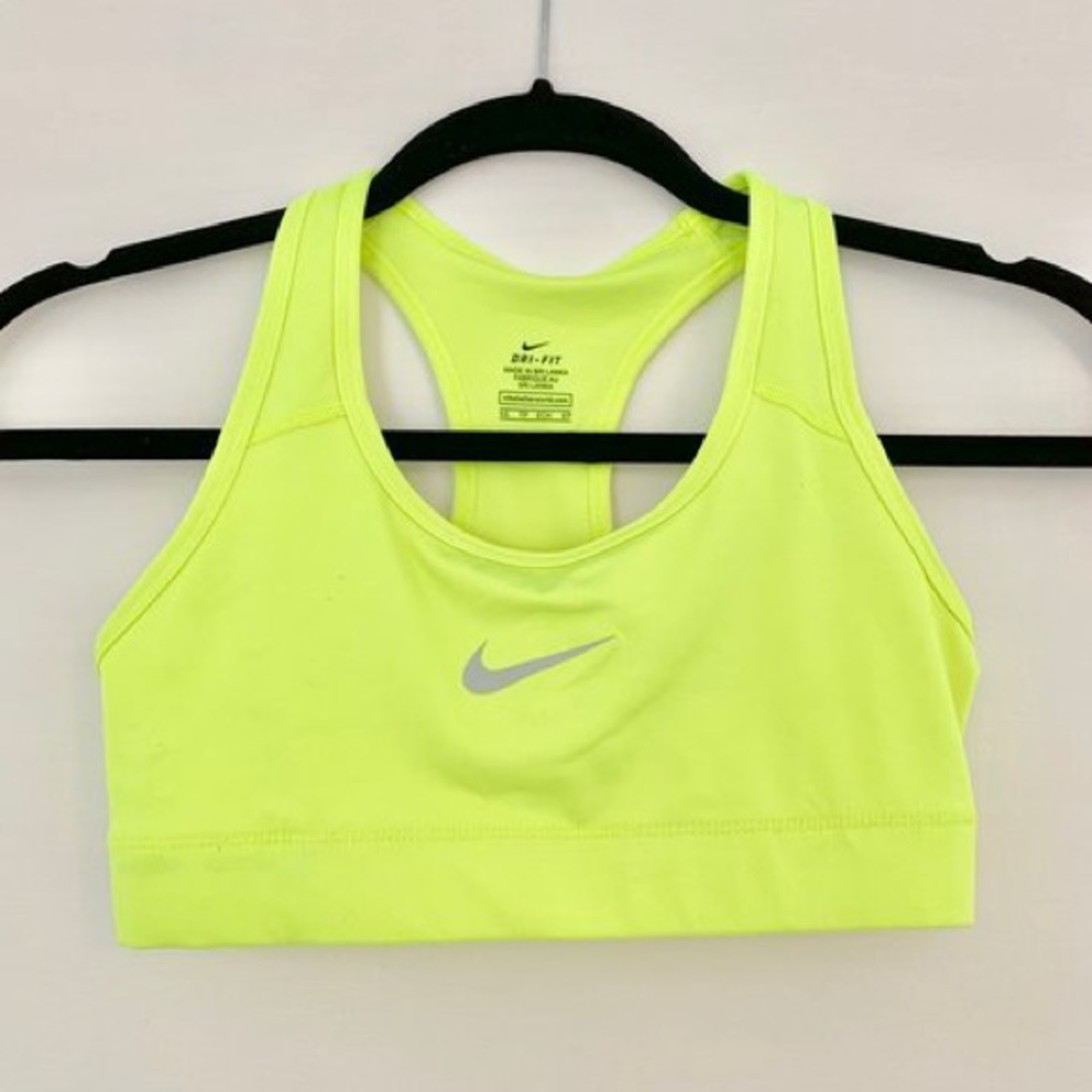 Nike Dri-Fit Sports Bra in Neon Lime color